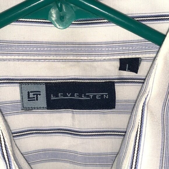 Level Ten Mens Striped Long Sleeve Button-Down Shirt L - Picture 4 of 11
